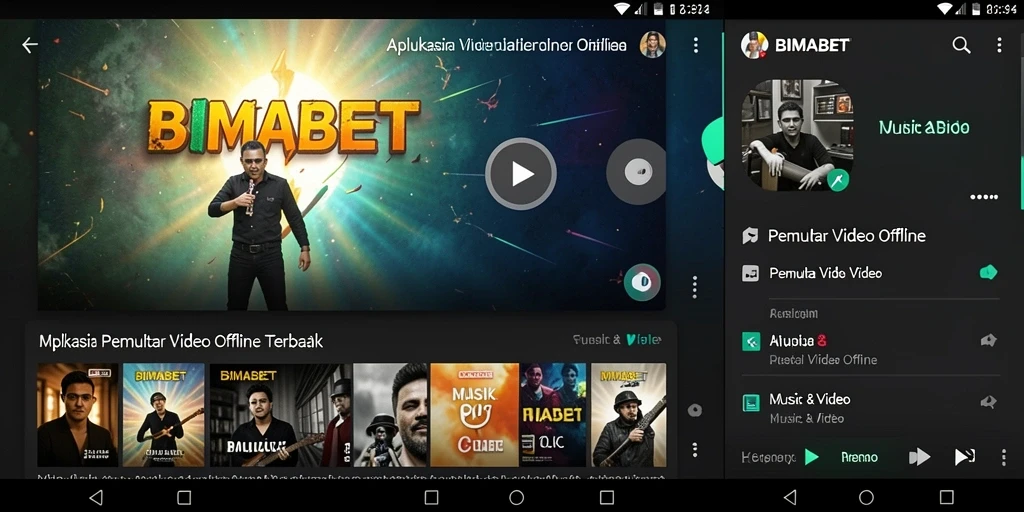 Tampilan antarmuka aplikasi Pemutar Video Offline BIMABET yang menarik dan mudah digunakan.