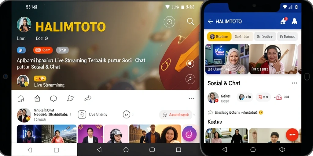 Tampilan antarmuka HALIMTOTO saat Live Streaming dengan fitur interaksi.