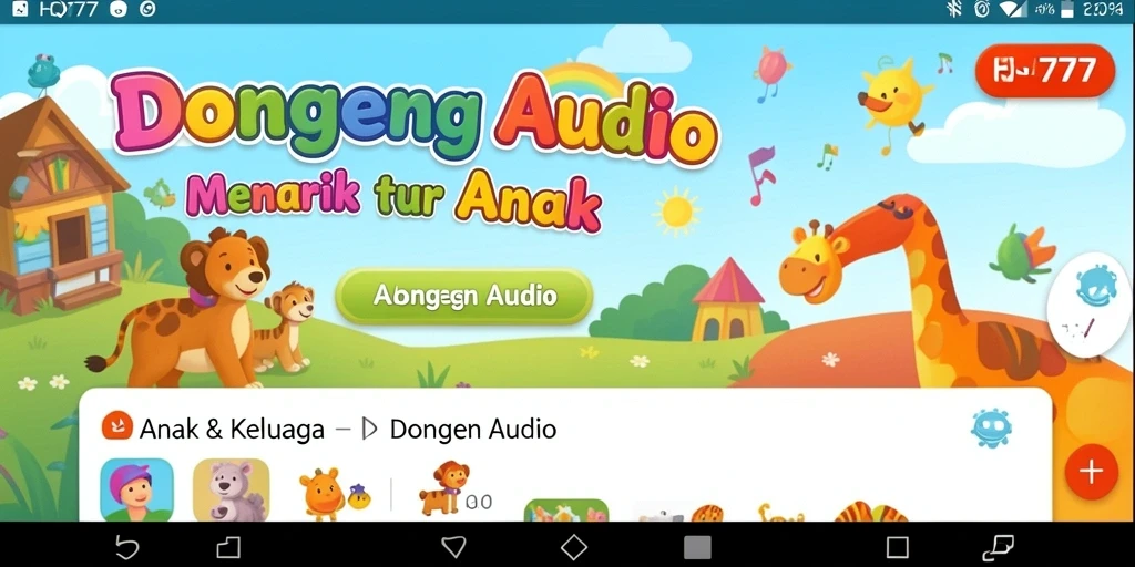 Antarmuka intuitif HQ777 untuk mendengarkan dongeng audio.