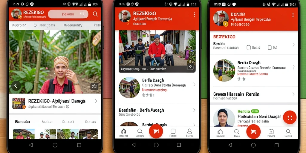 Tampilan antarmuka REZEKIGO yang sederhana dan menarik.