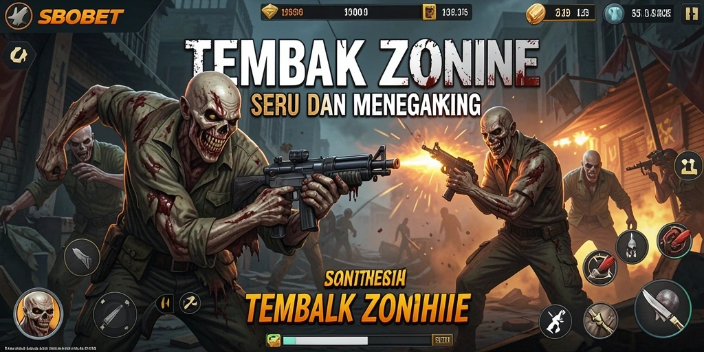 Antarmuka SBOBET dengan aksi seru tembak zombie.
