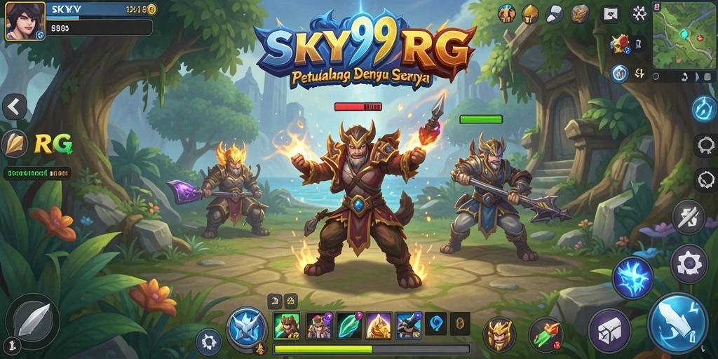 Tampilan antarmuka inti dari game RPG SKY99 yang menarik dan interaktif.