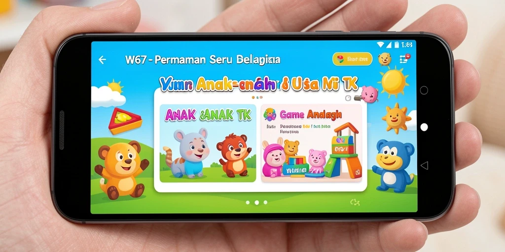 Tampilan menarik dan interaktif dalam aplikasi Game Anak TK.